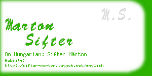 marton sifter business card